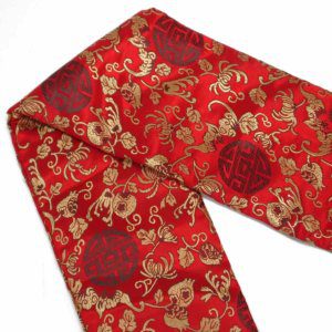 Red sword pouch with embroidered pattern