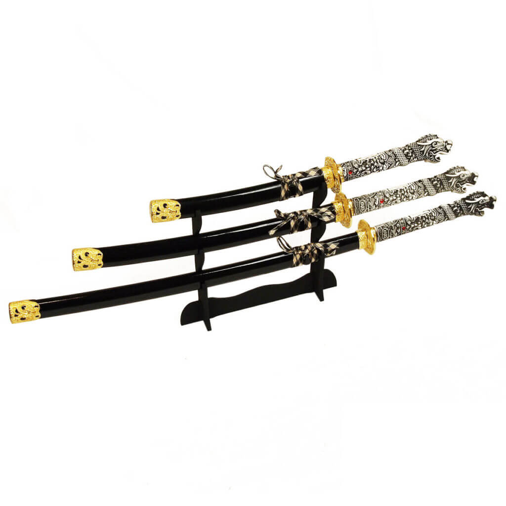 SOFIALXC Schwerthalters Samurai-Schwertständer für Katana Wakizashi Tanto-Schwerter 2-lagig 