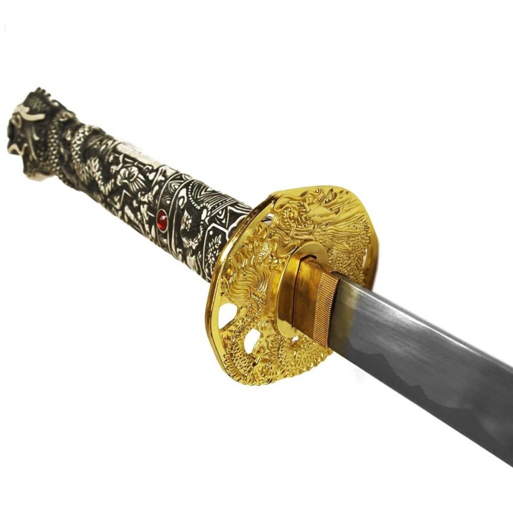mit goldener Quaste 130 cm für japanisches Samuraischwert Wakizashi Tanto Katana-Tragetasche aus Seide 