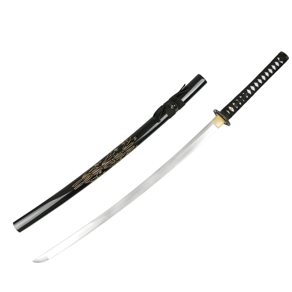 Handgemachtes Bambus und Holz Katana, japanisches Katana, Holzschwert,  Trainingsmesser, Sammlermesser-schwarzes Drachenschwert - .de