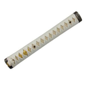 Poignée de sabre Tsuka blanche pour katana, ferrures incluses