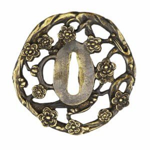 Tsuba with flower motif for katana