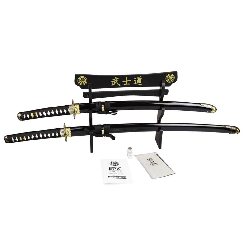 Epic Swords Daisho Black Dragon Katana Wakizashi stumpf ...