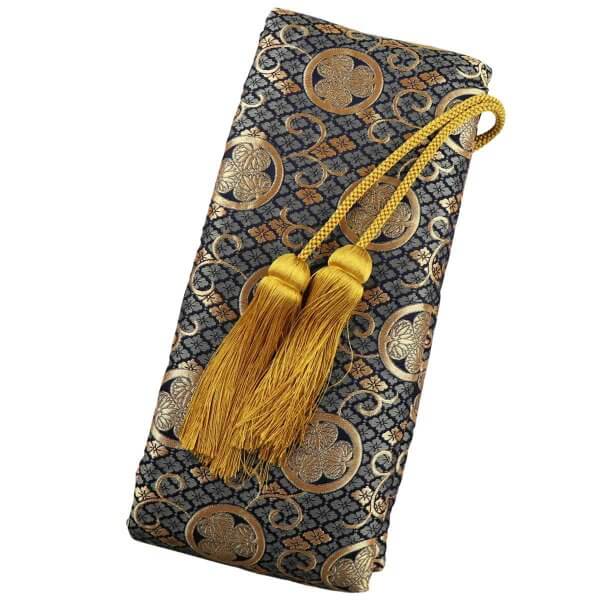 Premium sword pouch from Japan for Katana Blue with Mon