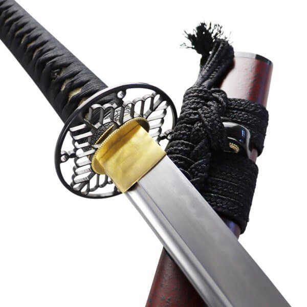 Katana 1095 steel sharp with clay hardening Saya with Ishime lacquer finish