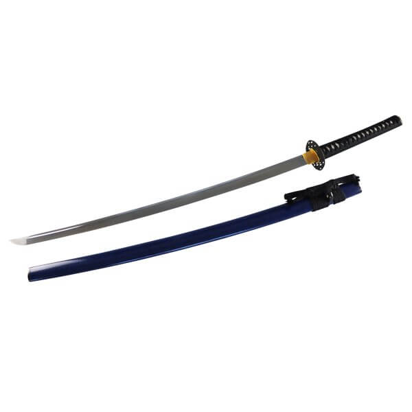 Katana Umi 1095 Stahl scharf mit Lehmhärtung blaue Saya mit Ishime Lackierung - Image 2