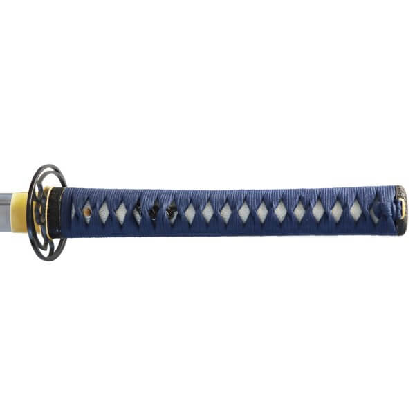 Katana blau mit scharfer Klinge aus 9260 Federstahl Saya mit Ishime Lackierung - Image 3