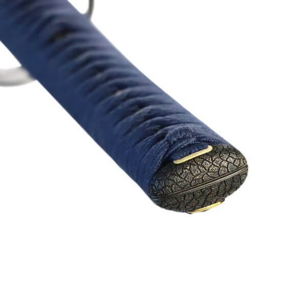 Katana blau mit scharfer Klinge aus 9260 Federstahl Saya mit Ishime Lackierung - Image 5