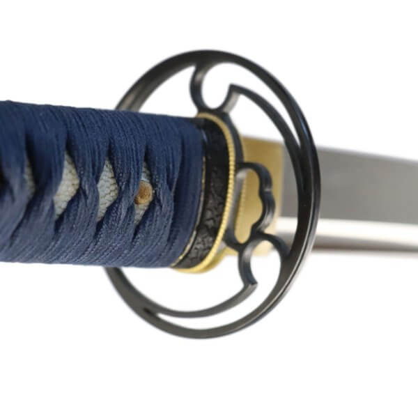Katana blau mit scharfer Klinge aus 9260 Federstahl Saya mit Ishime Lackierung - Image 6