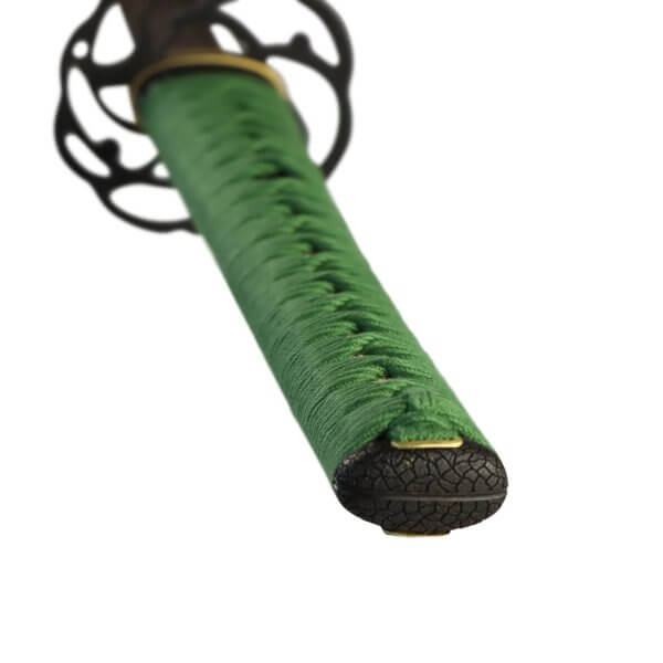 Katana Shizen 1095 Stahl scharf mit Lehmhärtung Grüne Ito Saya mit Dornenmuster - Image 6