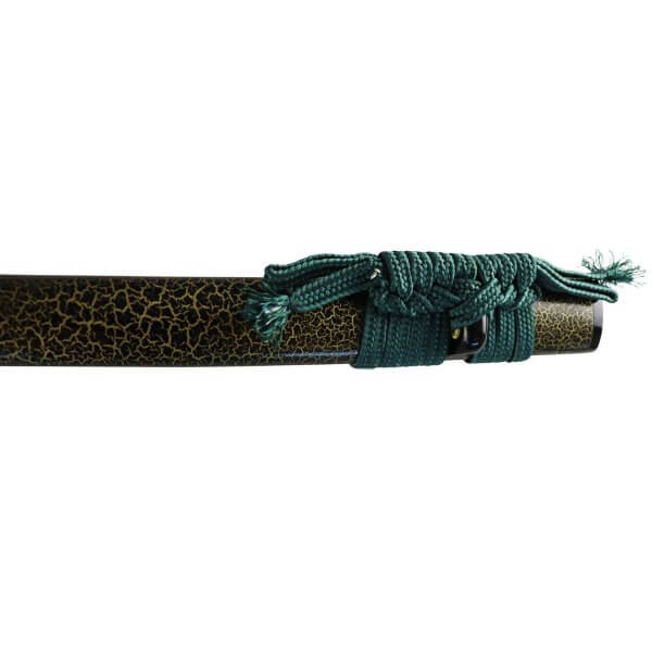 Katana Shizen 1095 Stahl scharf mit Lehmhärtung Grüne Ito Saya mit Dornenmuster - Image 8
