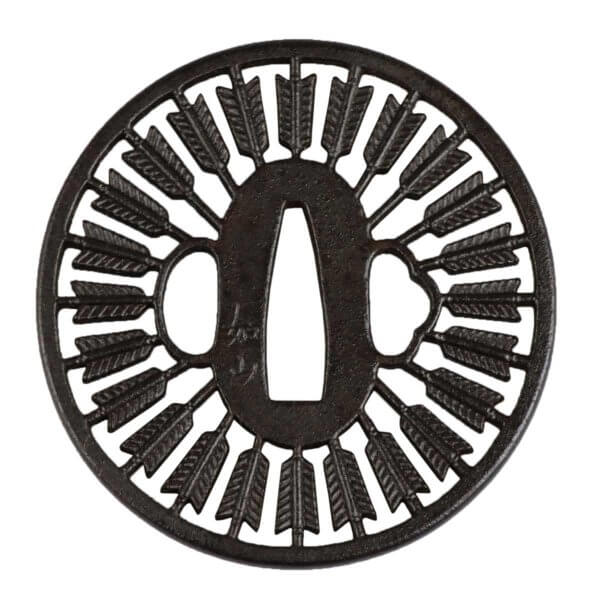 Tsuba du Japon Roue à flèches Yaguruma