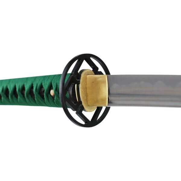Iaito mit stumpfer Stahl Klinge und grüner Griffwicklung - Image 2