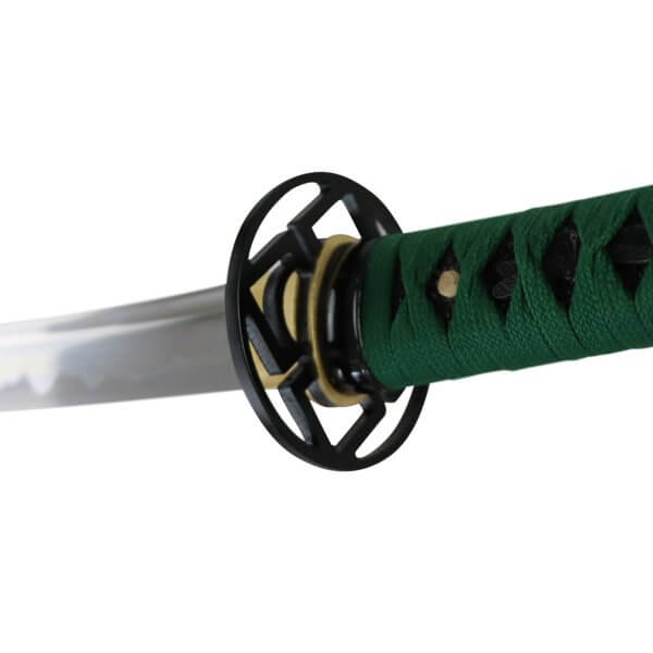Iaito mit stumpfer Stahl Klinge und grüner Griffwicklung - Image 3