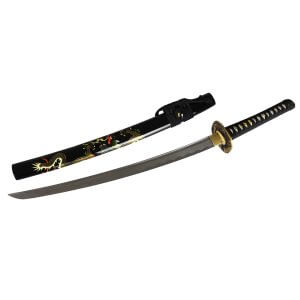 Wakizashi du dragon DerShogun sabre de samouraï - acier damassé - saya décorée