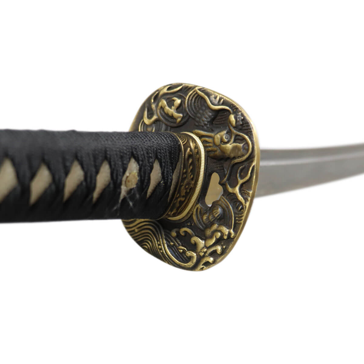 DerShogun Drachen Wakizashi Samuraischwert – Damaszener Stahl – verzierte Saya – Image 4