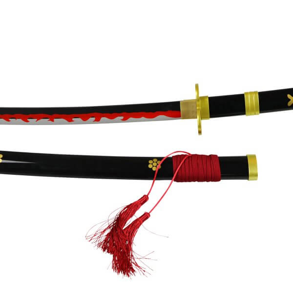 Deko Katana mit Holzklinge Enma schwarz Roronoa Zoro One Piece Samurai Schwert stumpf – Image 4
