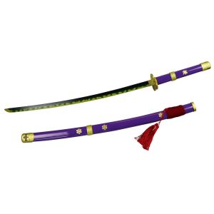 Katana déco avec lame en bois Enma Roronoa Zoro One Piece Samurai sabre émoussé